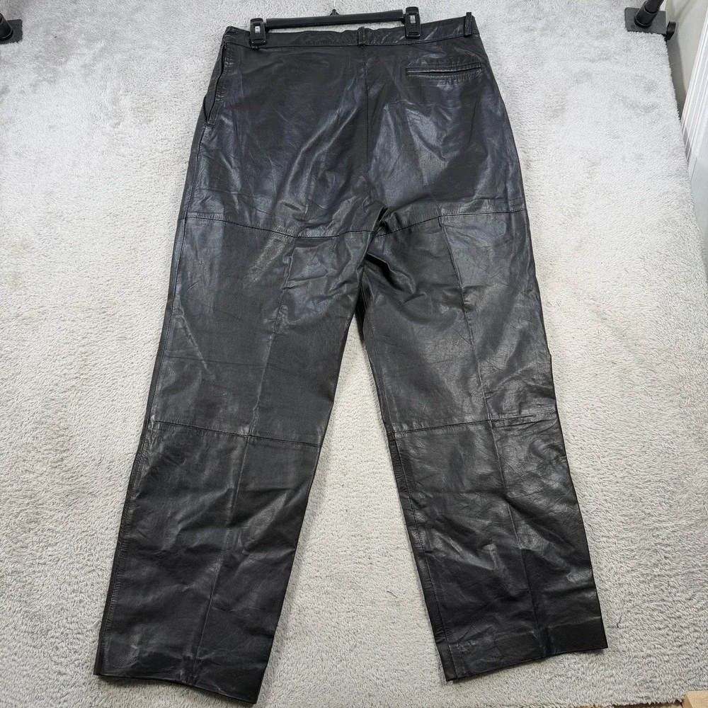 WIlsons Leather Pants Mens 38 (Fit 35x29) Black Lined Straight Leg M Julian